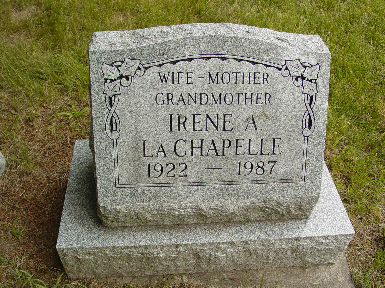 Portrait of Irene A LaChapelle