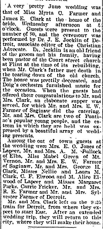 Farmer - Clark Wedding - 1899