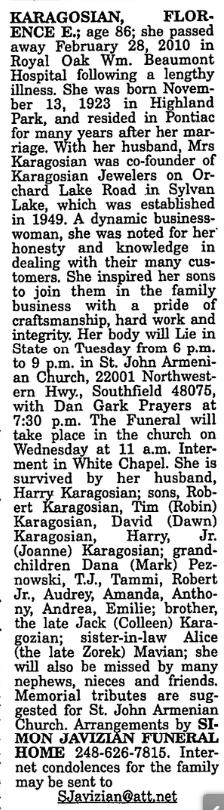 Obituary image for Karagosian, Florence E.
