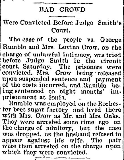 Geo. Rumble and L. Crow Convicted