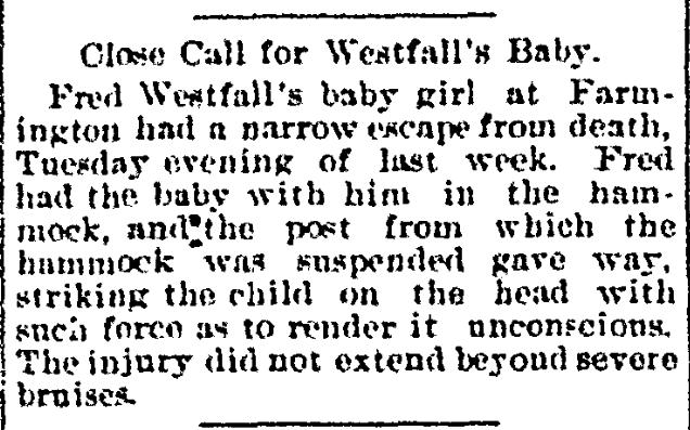 Fred Westfall's Baby Injured