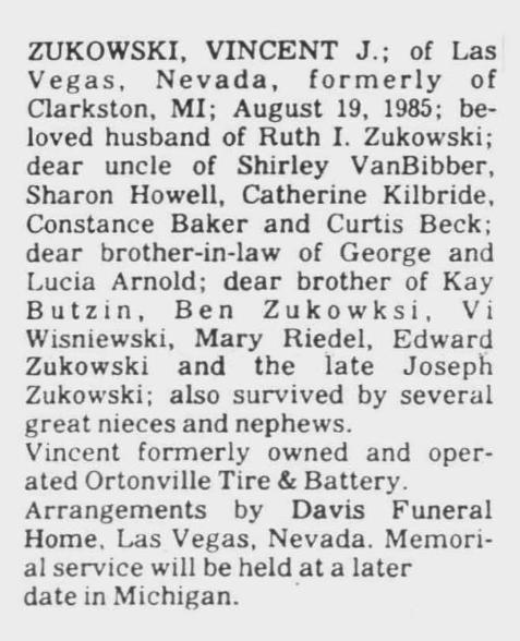 Obituary image for Zukowski, Vincent J.